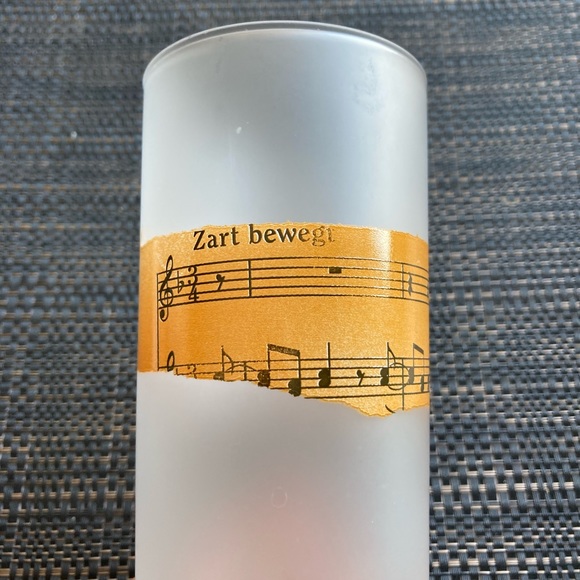 HP🌟Vintage 4 MCM Brahms Darlington Design Highball Frosted Glasses Music Notes - Picture 4 of 7